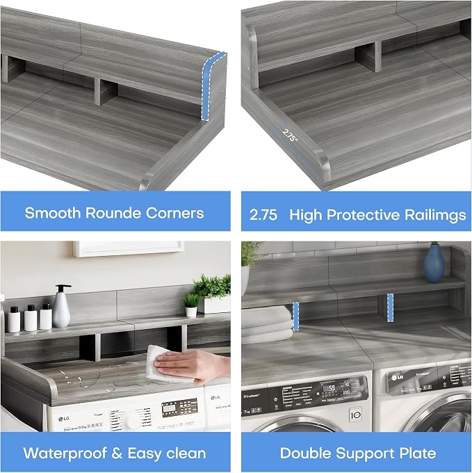 Washer Dryer Countertop with Shelf, Washer and Dryer Covers - Image 4