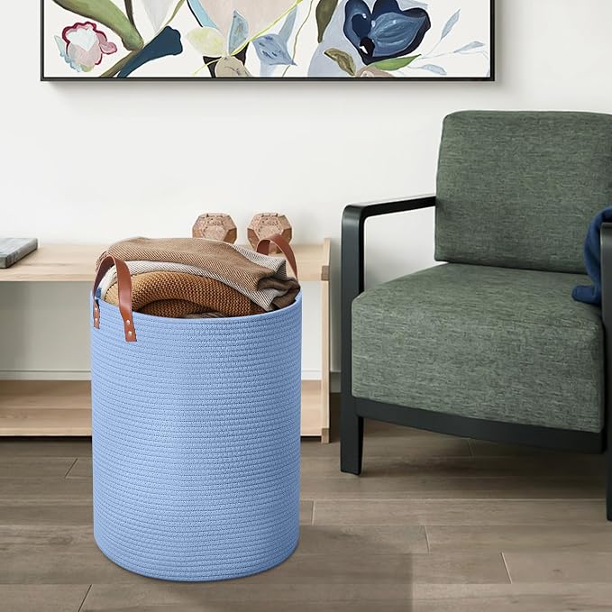 80L Large Rope Basket, Woven Rope Storage Basket - Image 6