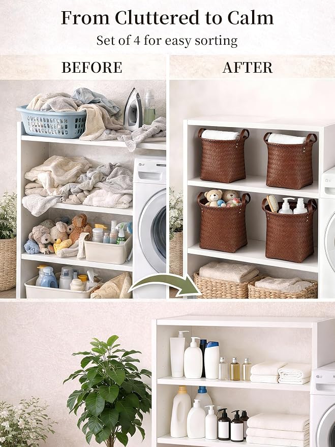 Hand Woven Baskets for Storage, Large Basket - Image 4