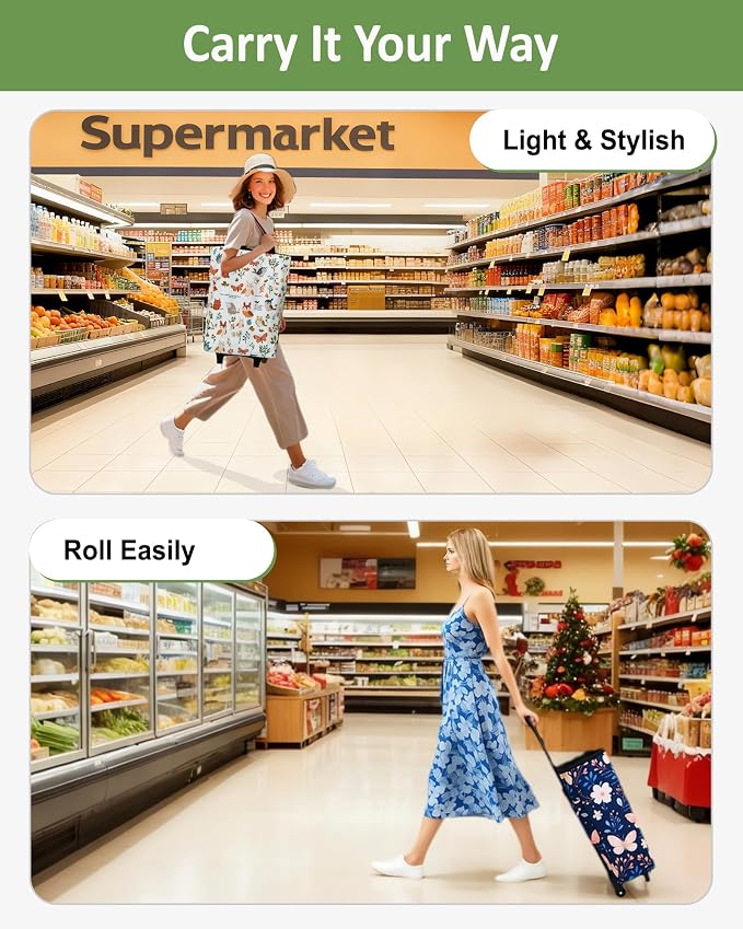 Foldable Rolling Bag, Portable Small Shopping Cart - Image 2