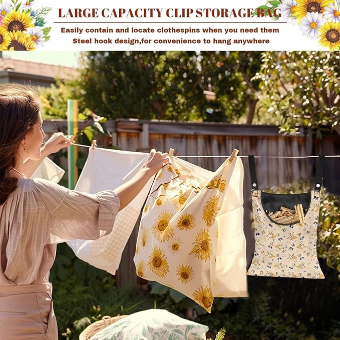 Clothespin Bag, Hanging Laundry Bag, Clothes Lines - Image 5