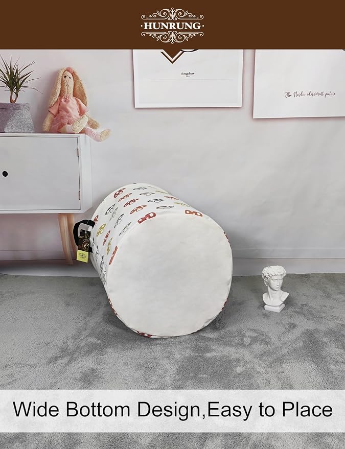 HUNRUNG Laundry Hamper, Large Canvas Fabric Lightweight Storage Basket Toy - Image 5