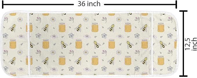 Ambesonne Bee Microwave Oven Cover, Continuous Pattern of Honey Jars Animals - Image 2