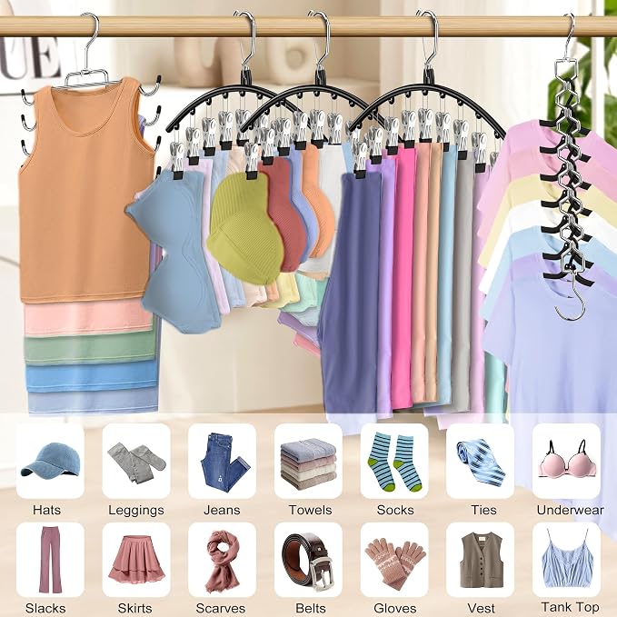 5 Pack Legging Organizer for Closet Hanging, 3 Pants Leggings Hangers - Image 2