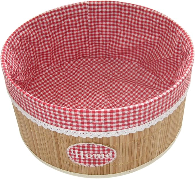 FixtureDisplays Laundry Hamper Bamboo Round Wicker Clothes Bin Basket Storage - Image 2