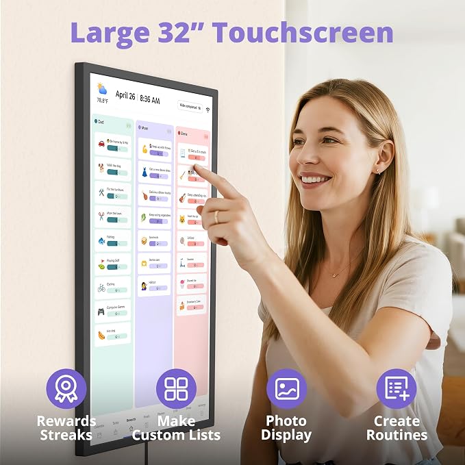 Digital Wall Calendar 32 Inch Touch Screen, Electronic Smart Calendar Chore - Image 2