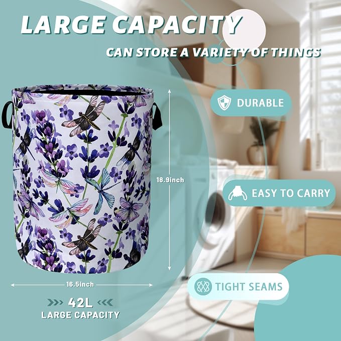 Dragonfly Laundry Basket Foldable - Image 2