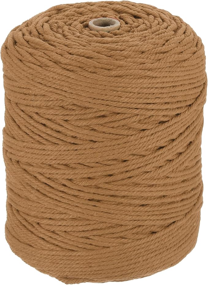 HARFINGTON Natural Macrame Cord 3mm x 328 Yards 4 Strand Twisted Cotton Macrame by HARFINGTON