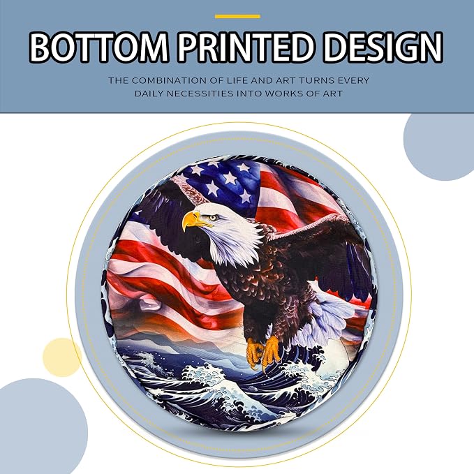 American Flag Eagle Wave Laundry Basket Foldable Oxford Cloth Funny Tote Bag - Image 8