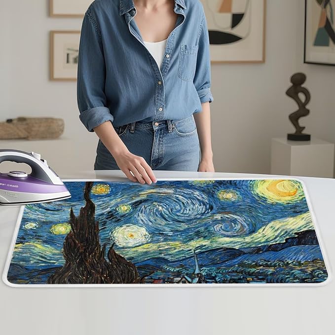 Ironing Mat The Starry Night Pattern Foldable Ironing Pad Portable Board Iron by PJHEQOXE