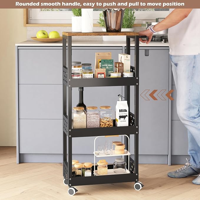 COVAODQ Bathroom Storage Cart Slim Storage Cart - Image 4