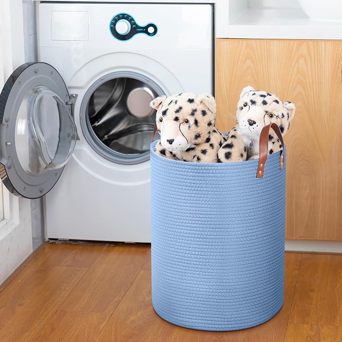 80L Large Rope Basket, Woven Rope Storage Basket - Image 5