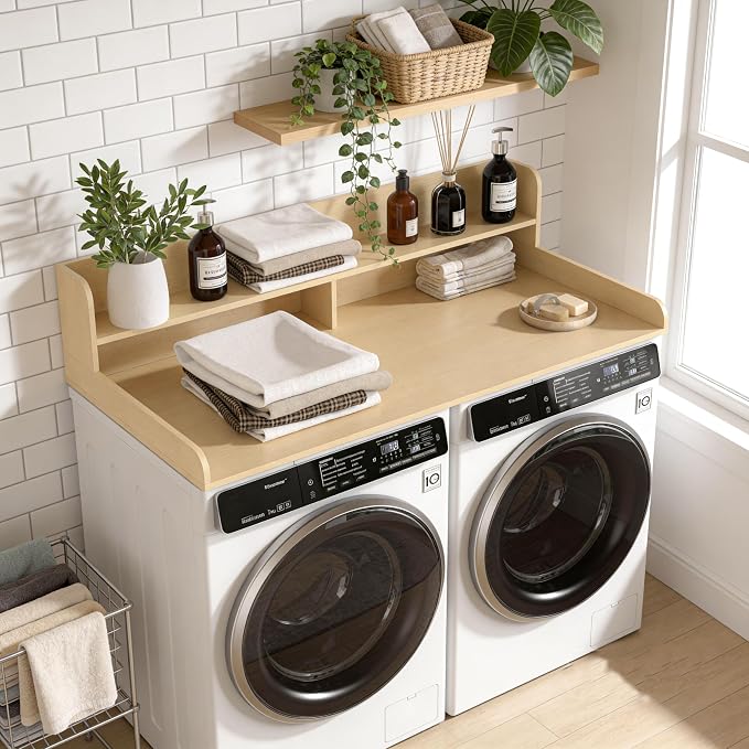 Piskyet Washer Dryer Countertop, 2- Tier Laundry Countertop - Image 6