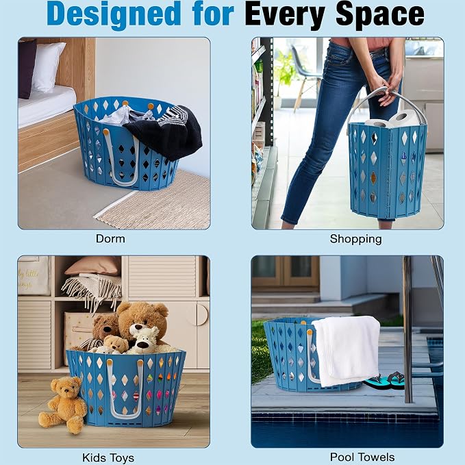Collapsible Laundry Baskets Durable Foldable Hamper - Image 6