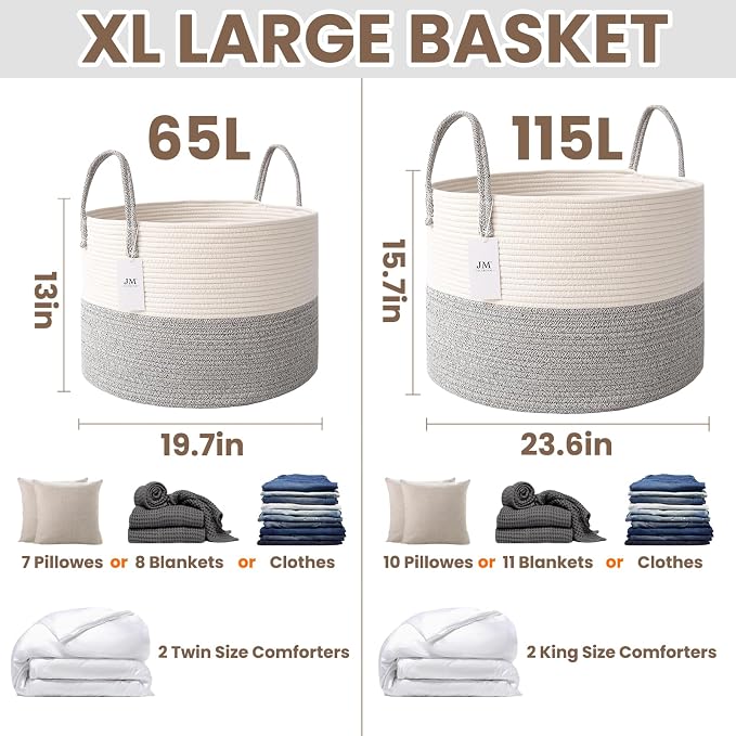65L Extra Large Blanket Basket for Living Room - Image 2