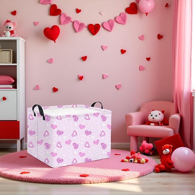 Rectangular Valentines Basket for Women Girls Storage Bin Organizer Box Shelf - Image 2