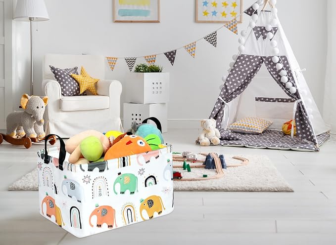 Rectangle Gift Shelf Nursery Storage Basket Laundry Hamper Storage Box and Bins - Image 3