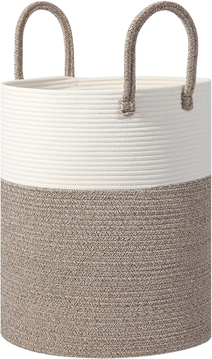 Large Woven Laundry Basket Hamper, 100L Cotton Rope Storage Bin by Hobasket