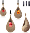 Hanging Fruit Basket Set of 3, Boho Wall Hanging Storage Jute Basket by MKOSHUN