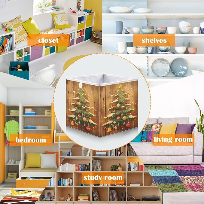 senya Large Storage Bins Christmas Tree Collapsible Foldable Storage Cubes - Image 6