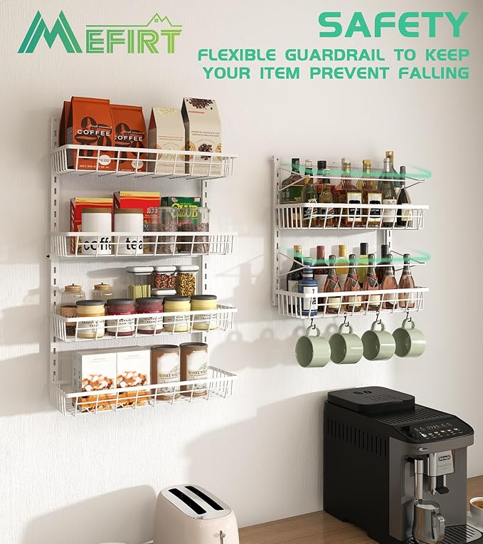 Over The Door Pantry Organizer, Wall Mount Spice Rack, Pantry Hanging Storage - Image 4