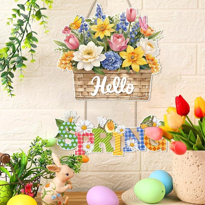 Ausril Hello Spring Decoration, Spring Welcome Sign - Image 2