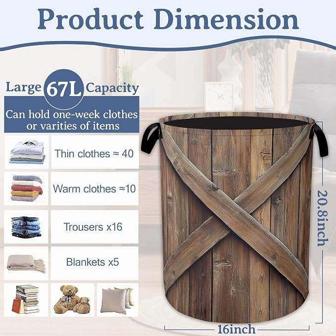Vintage Barn Door Laundry Hamper - Image 2