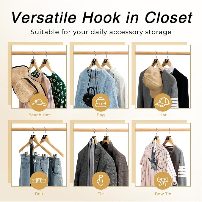 HOUSE DAY Space Saving Hanger Hooks 20 Pack, Heavy Duty Hangers Hook Space Saver - Image 3