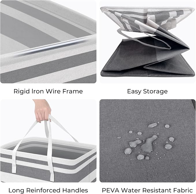 HomeHacks Large Laundry Basket, Waterproof, Freestanding Laundry Hamper - Image 2