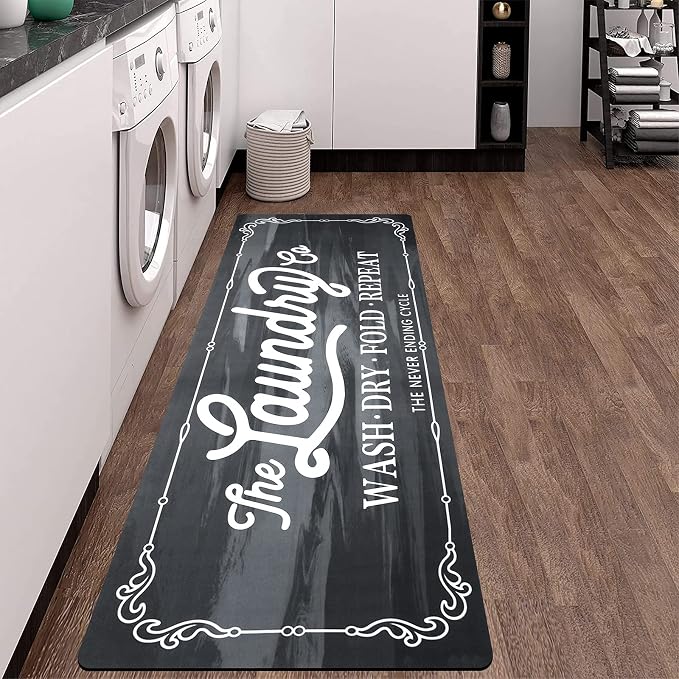 Pauwer Laundry Room Rug Runner 20"x48" Waterproof Rubber Laundry Mat Non Slip - Image 7