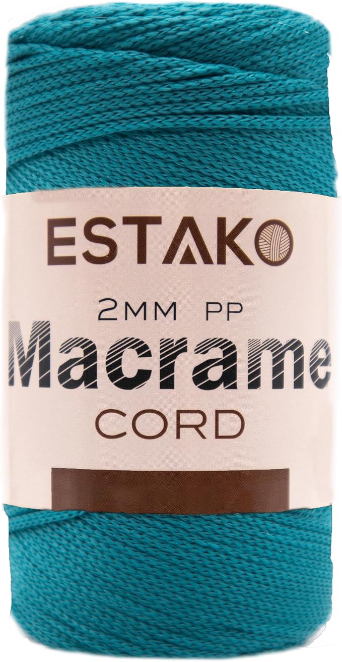 Estako 2 mm PP Polyester Macrame Cord 100% Polypropylene Perfect Supplies by Estako