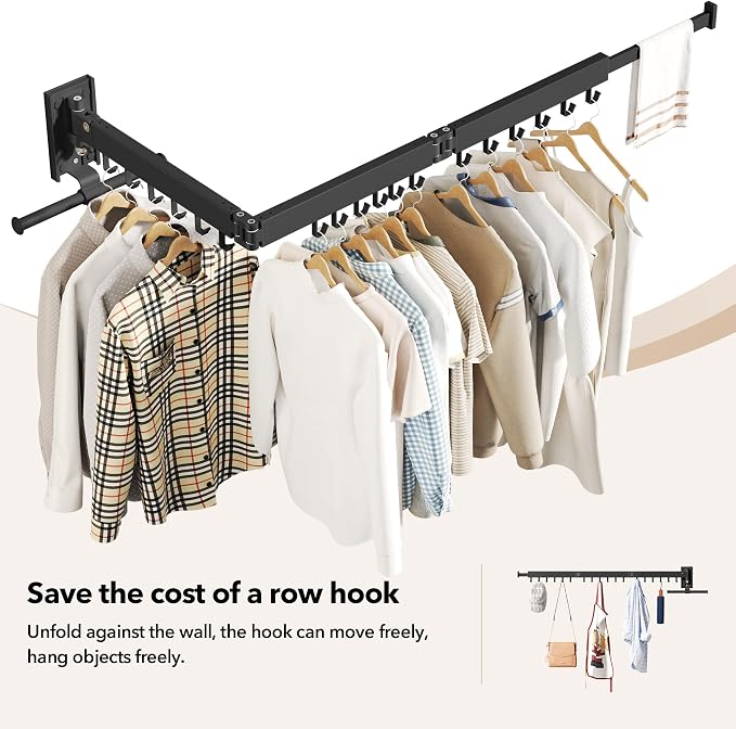 Wall Mounted Clothes Hanger, Clothes Drying Rack, Laundry Drying Rack, Clothes - Image 3
