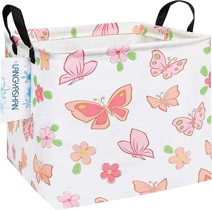 LANGYASHAN Square Storage Baskets Waterproof Canvas Children Laundry Nursery by LANGYASHAN