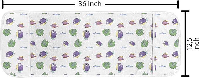Ambesonne Cartoon Microwave Oven Cover, Fish Underwater Creatures, Water - Image 2