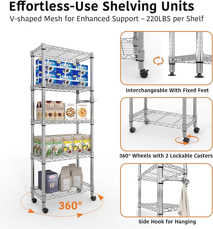 61-Inch Metal Storage Rack - Image 6