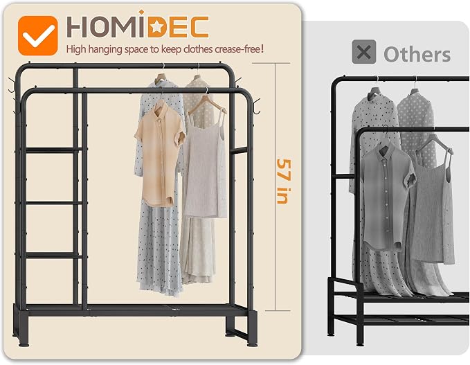 Double Rods Clothes Rack Clothing Rack - Image 8
