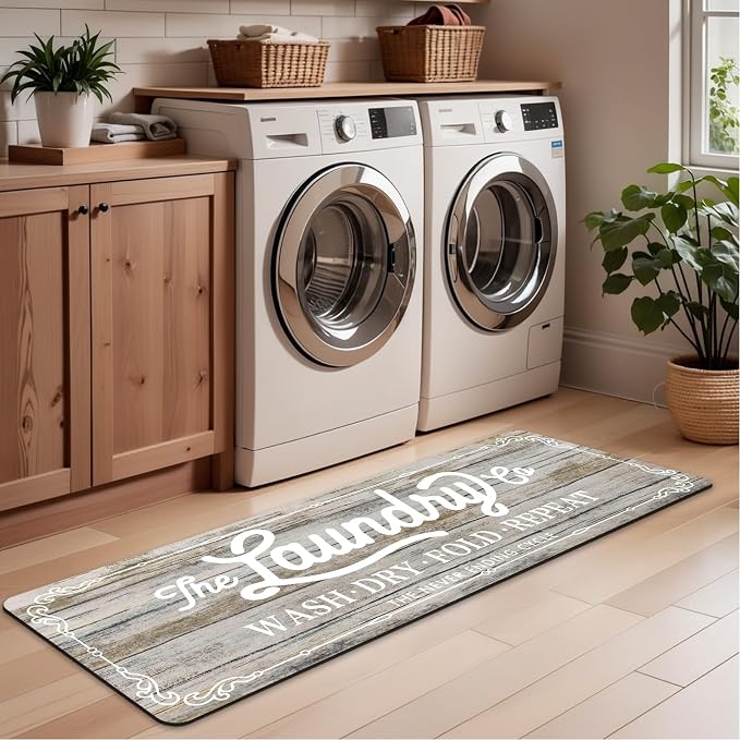 Pauwer Laundry Room Rug Runner 20"x60" Waterproof Rubber Laundry Mat Non Slip - Image 7