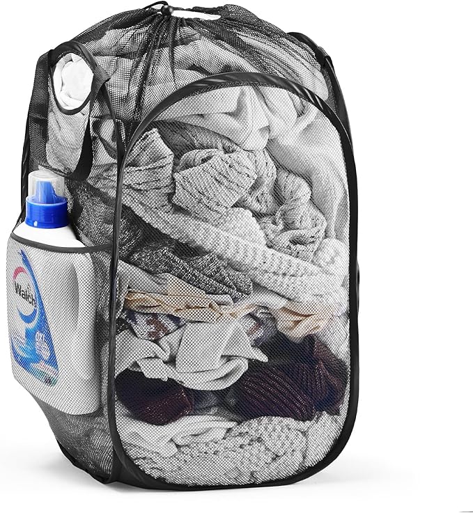 TECHMILLY Collapsible Mesh Pop Up Laundry Hamper by TECHMILLY