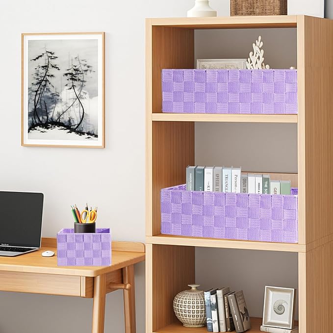 Drawer Organizer, Cube Baskets for Storage Shelves, Handmade Small Woven Basket - Image 7