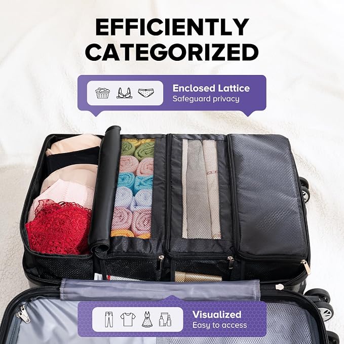 Suitcase Organizer, Travel Luggage Organizer Hanging Shelves Packing Cube - Image 3