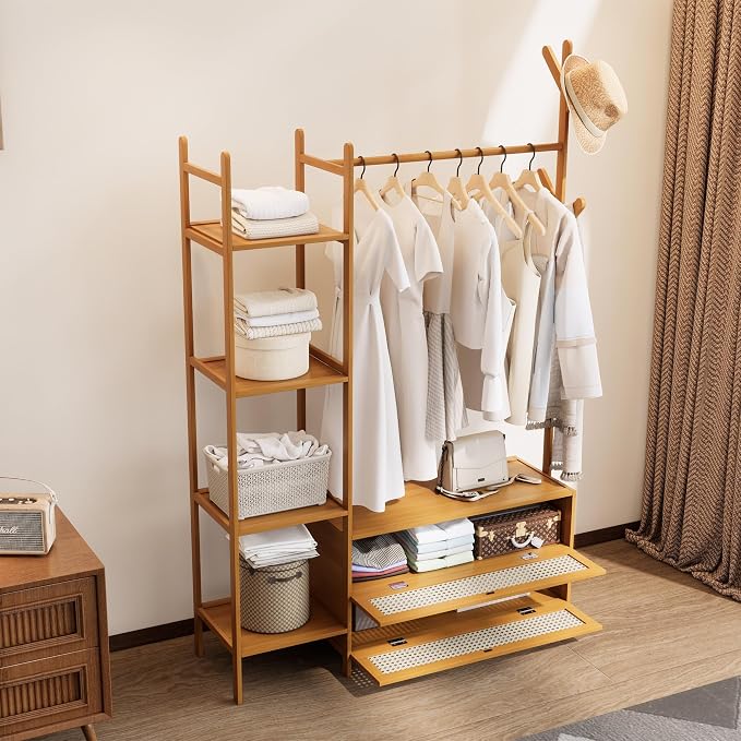 Bamboo Clothes Rack, Garment Rack - Image 3