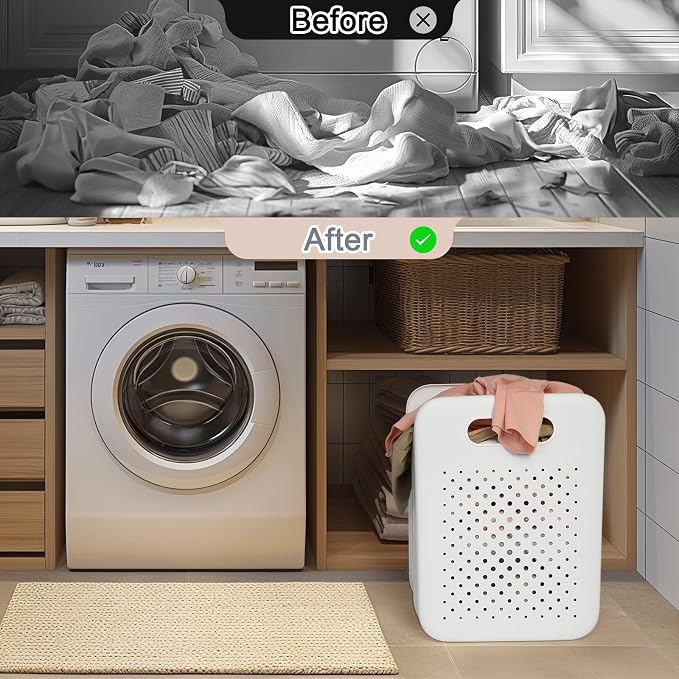 Collapsible Laundry Basket, Space-Saving Wall-Mounted Hamper, Detachable - Image 5