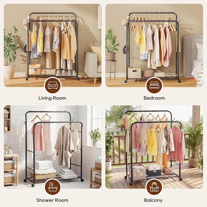 TigerParty Double Rods Clothes Rack - Image 7