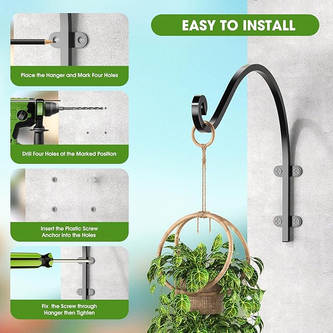 4 Pack Heavy Duty Plant Hanger Hook - Image 5