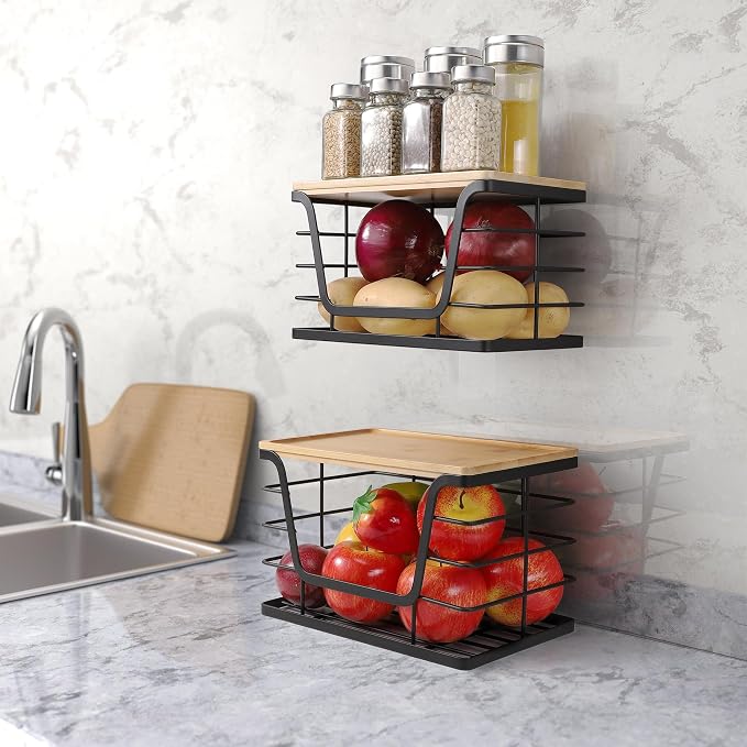 ALOCEO 2 Pack Storage Stackable Kitchen Laundry Organizers - Image 8