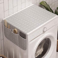 Lunarable Grey Washing Machine Organizer, Floral Flower Pattern 4 Leaf Petals by Lunarable
