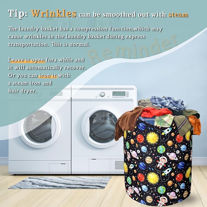 Funny Astronaut Laundry Basket Foldable - Image 6