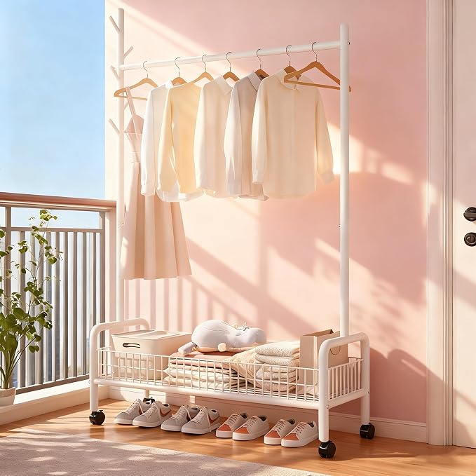 Clothes Rack with Storage Shelves, Heavy - Image 3