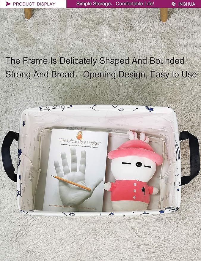 Rectangular Storage Basket Fabric Organizer Bin - Image 4