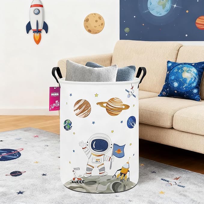 Laundry Hamper Large Canvas Fabric Lightweight Storage Basket/Toy - Image 5